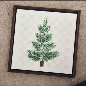 Framed Pine Tree Wall Art - Green